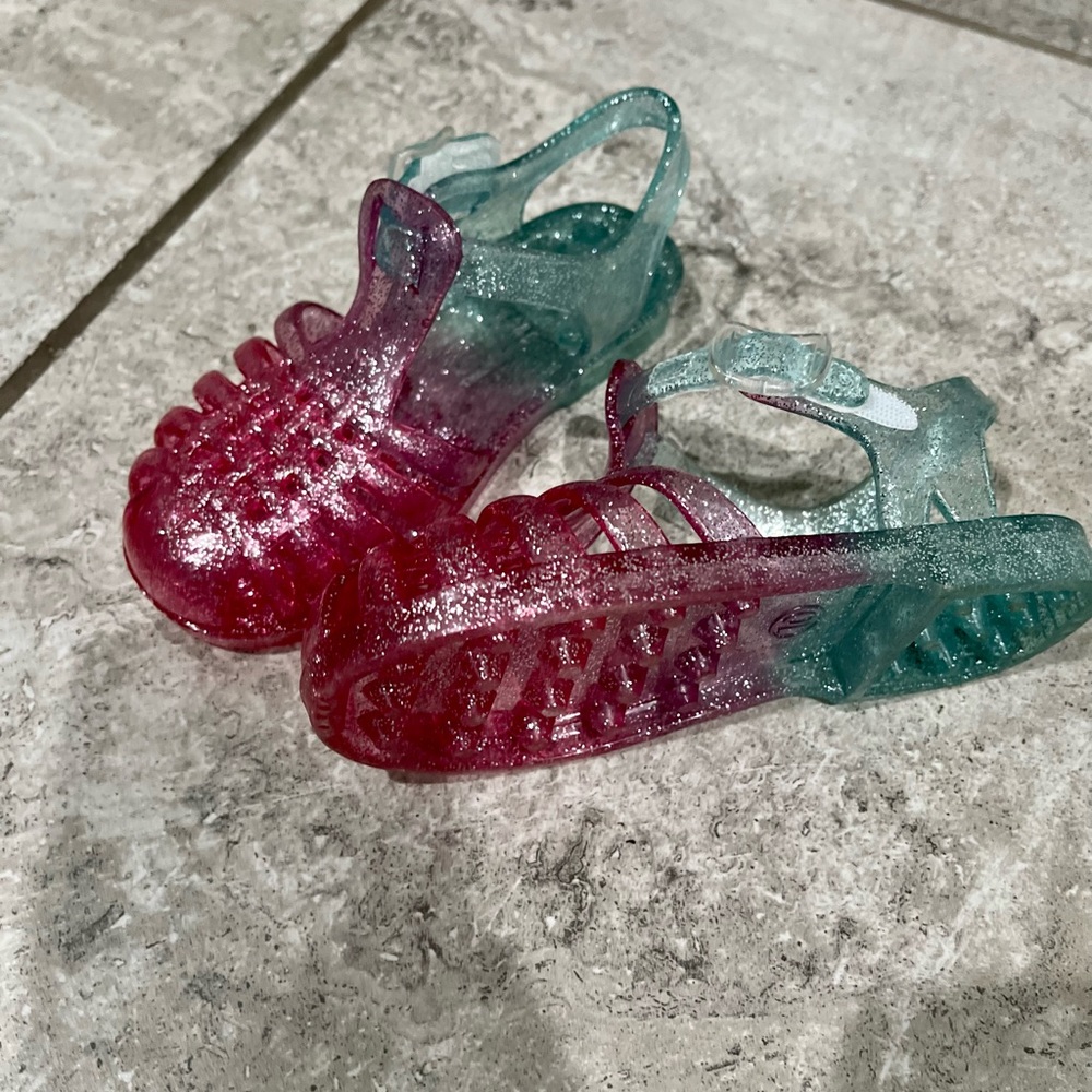 Toddler girls Ombré sparkly jelly shoes